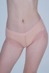AXTZH Women’s Sexy Mid-Rise Brief with Soft Fabric and Delicate Scalloped Edges XPTYFNE6524IO-PEACH