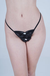 AXTZH Minimalist Sexy Thong for Women with Playful and Chic Design Details XTHGFNET0110IO-BLACK