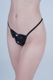 AXTZH Minimalist Sexy Thong for Women with Playful and Chic Design Details XTHGFNET0110IO-BLACK