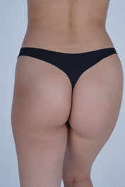 AXTZH Elegant Women’s Thong with Soft Fabric Finish and Decorative Bow Touch XTHGSBAL6022IJ-BLACK