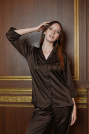 ANGELS FASHION Dreamy Nights Two-Piece Set Designed for Comfort and Seductive Sophistication AG1118-COFFEE-C2S