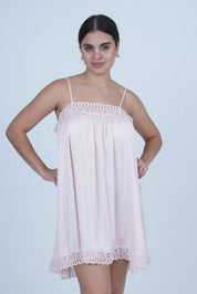 AXTZH Women’s Nightwear Slip Dress with Delicate Spaghetti Straps and Feminine Detailing X5907-BLUSH-F1S