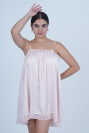 AXTZH Women’s Nightwear Slip Dress with Delicate Spaghetti Straps and Feminine Detailing X5907-BLUSH-F1S