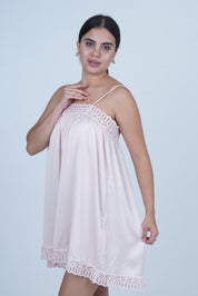 AXTZH Women’s Nightwear Slip Dress with Delicate Spaghetti Straps and Feminine Detailing X5907-BLUSH-F1S