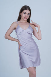 AXTZH One-Piece Nightwear for Women Featuring Feminine Silhouette and Alluring Flow X5024-SGREY-F1S
