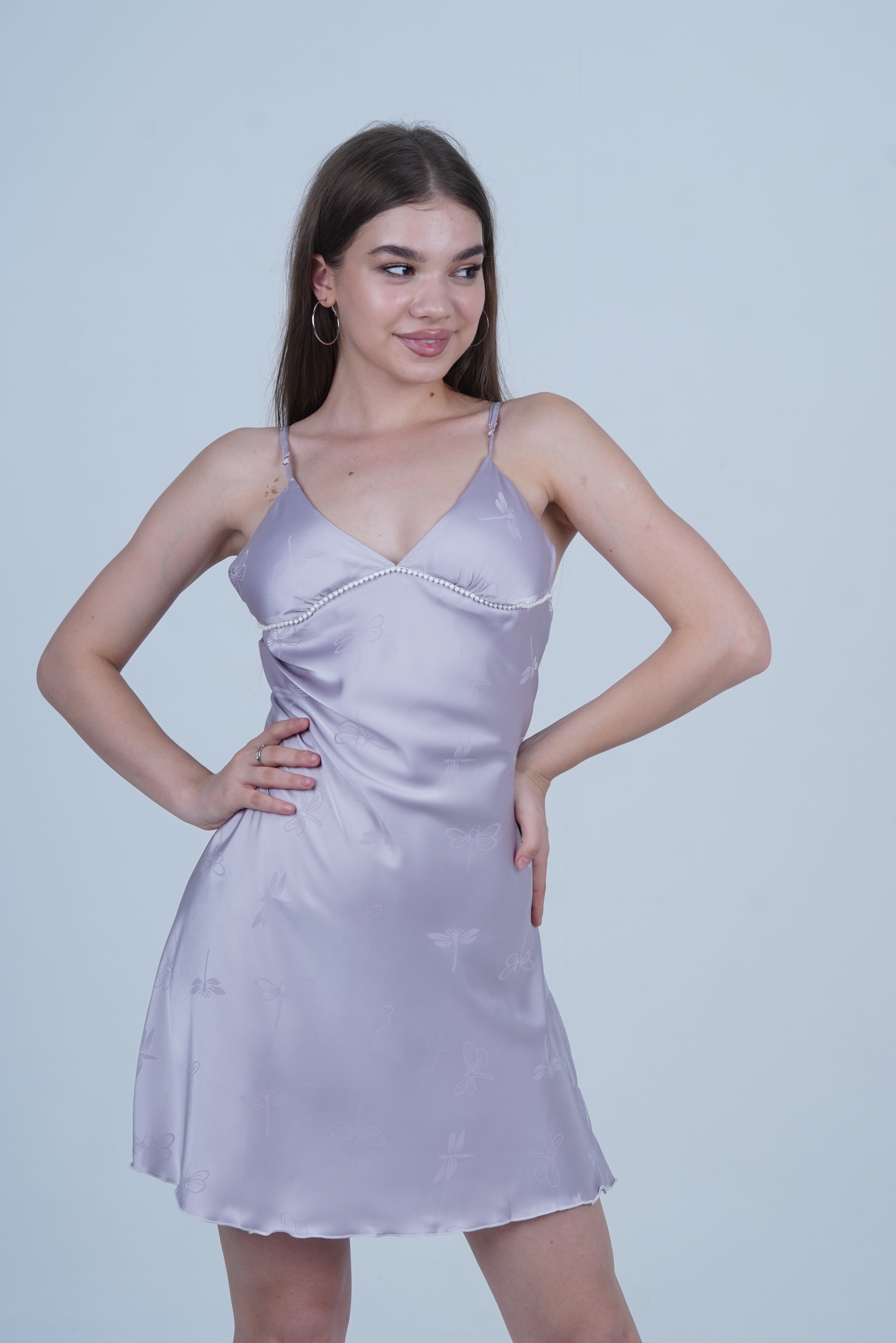 AXTZH One-Piece Nightwear for Women Featuring Feminine Silhouette and Alluring Flow X5024-SGREY-F1S