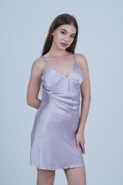 AXTZH One-Piece Nightwear for Women Featuring Feminine Silhouette and Alluring Flow X5024-SGREY-F1S