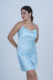 AXTZH Feminine Satin Nightwear for Women with Flowing Silhouette and Sleek Touch X0301-BLUE-F1S