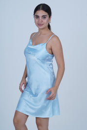 AXTZH Feminine Satin Nightwear for Women with Flowing Silhouette and Sleek Touch X0301-BLUE-F1S