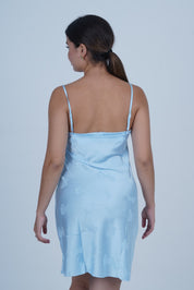 AXTZH Feminine Satin Nightwear for Women with Flowing Silhouette and Sleek Touch X0301-BLUE-F1S