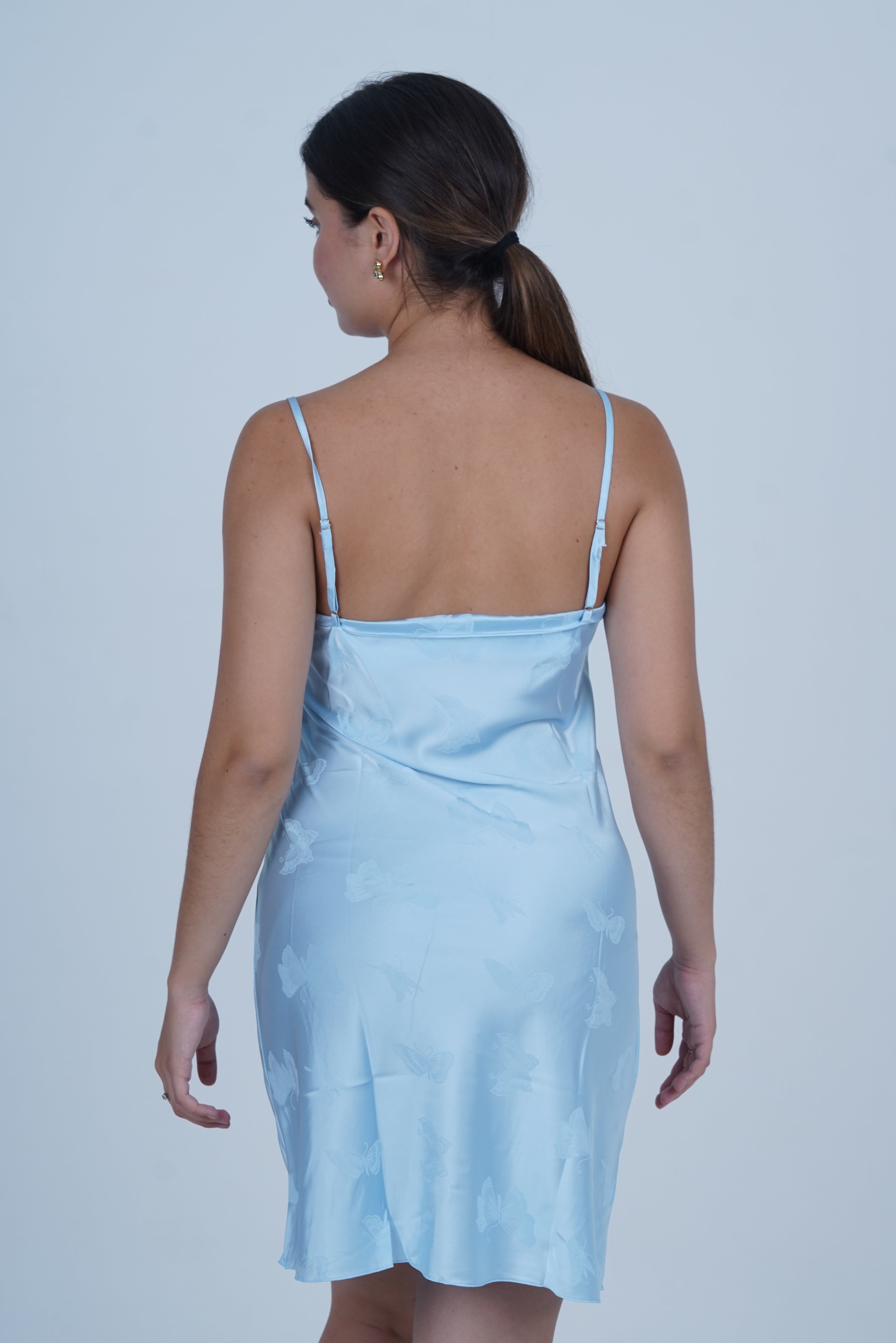 AXTZH Feminine Satin Nightwear for Women with Flowing Silhouette and Sleek Touch X0301-BLUE-F1S