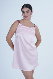AXTZH Stylish Nightwear Set for Women with Delicate Inner Dress and Matching Lace Cover-Up X0115-SCARLET-F11S
