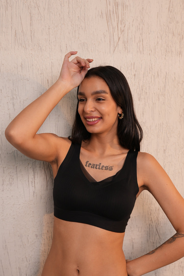 AXTZH Midnight Charm Bralette-X8125-BLACK-CP006