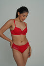 BELLAGIO Red Lace Mid-Rise Panty PSET BP1003-RED