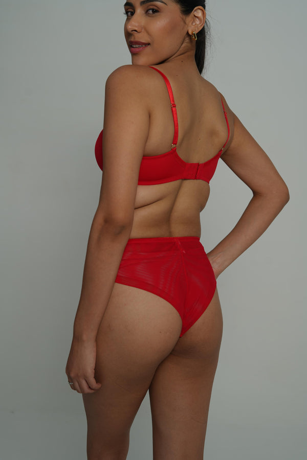 BELLAGIO Red Lace Underwired BRA BB1003-RED-DN102