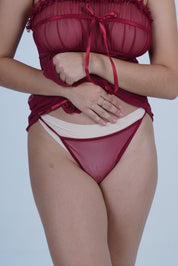 AXTZH Romantic Sheer Lingerie Nightwear for Women with Flowing Silhouette X8233-SCARLET-F1N