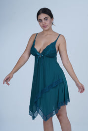 AXTZH Women’s Nightwear with Lace Accents and Soft Flowing Silhouette X3489-PINE-F1M