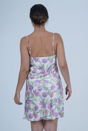 AXTZ One-Piece Sexy Satin NIGHTWEAR with All-Over Floral Print and Lightweight Comfort X0301-IVYPR-F1S