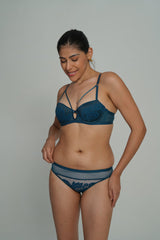 BELLAGIO Chic Sexy Panty for Women with Seamless Comfort and Lace Finishing Touches BP5073-TEAL