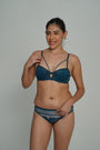 BELLAGIO Stylish Sexy Bra with Strappy Neckline and Refined Lace Finish BB5073-TEAL-DN202