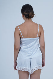 AXTZH Satin Ruffle Trim Nightwerar X8359-SBLUE-A4S