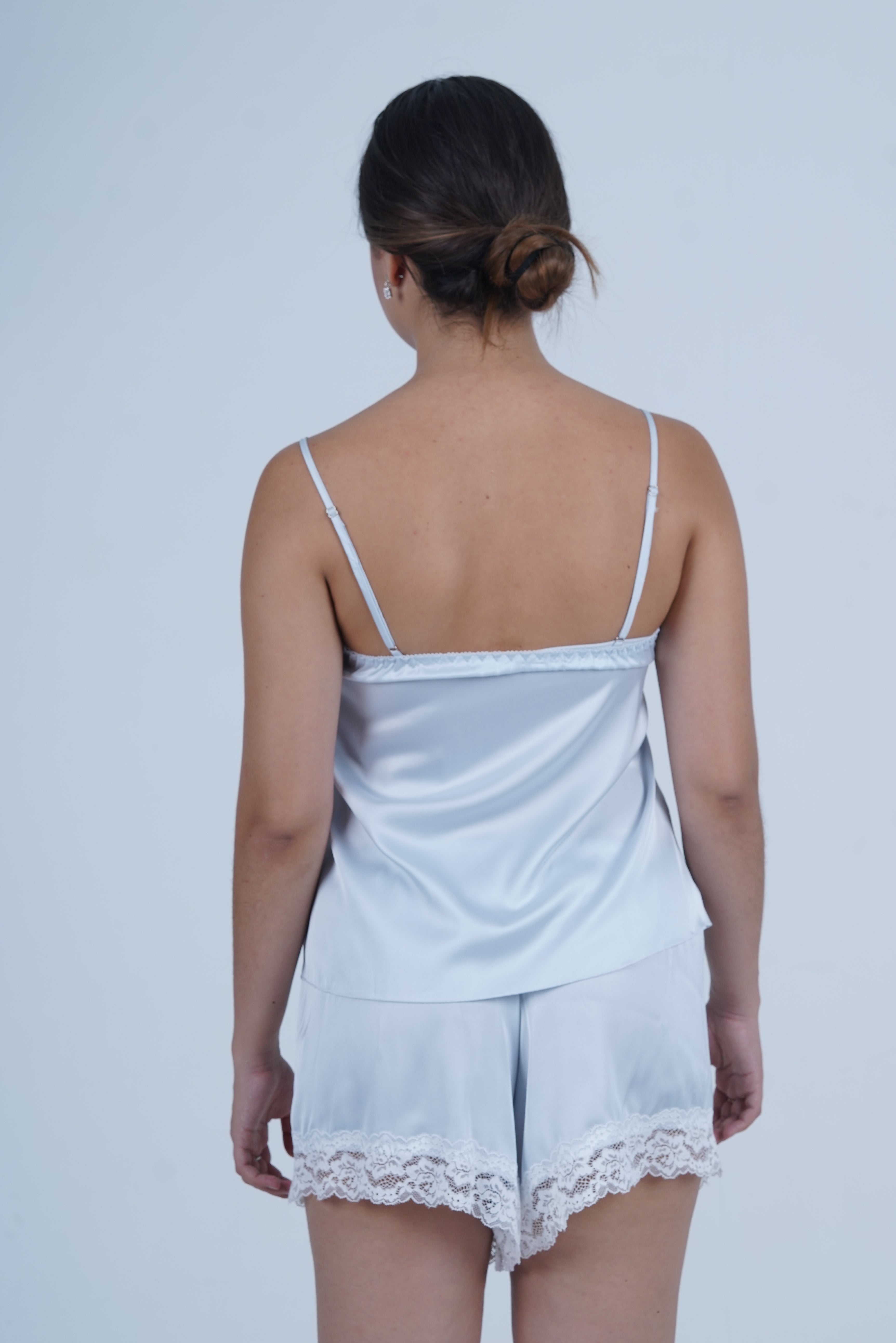 AXTZH Satin Ruffle Trim Nightwerar X8359-SBLUE-A4S