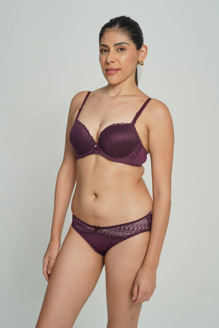 AXTZH Lace Waist Bikini Panty PSET AP2324-DRESSBERRY