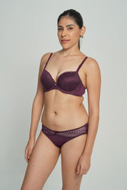 AXTZH Lace Waist Bikini Panty PSET AP2324-DRESSBERRY