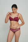BELLAGIO Stylish Sexy Bra with Strappy Neckline and Refined Lace Finish BB5073-MERLOT-DN202