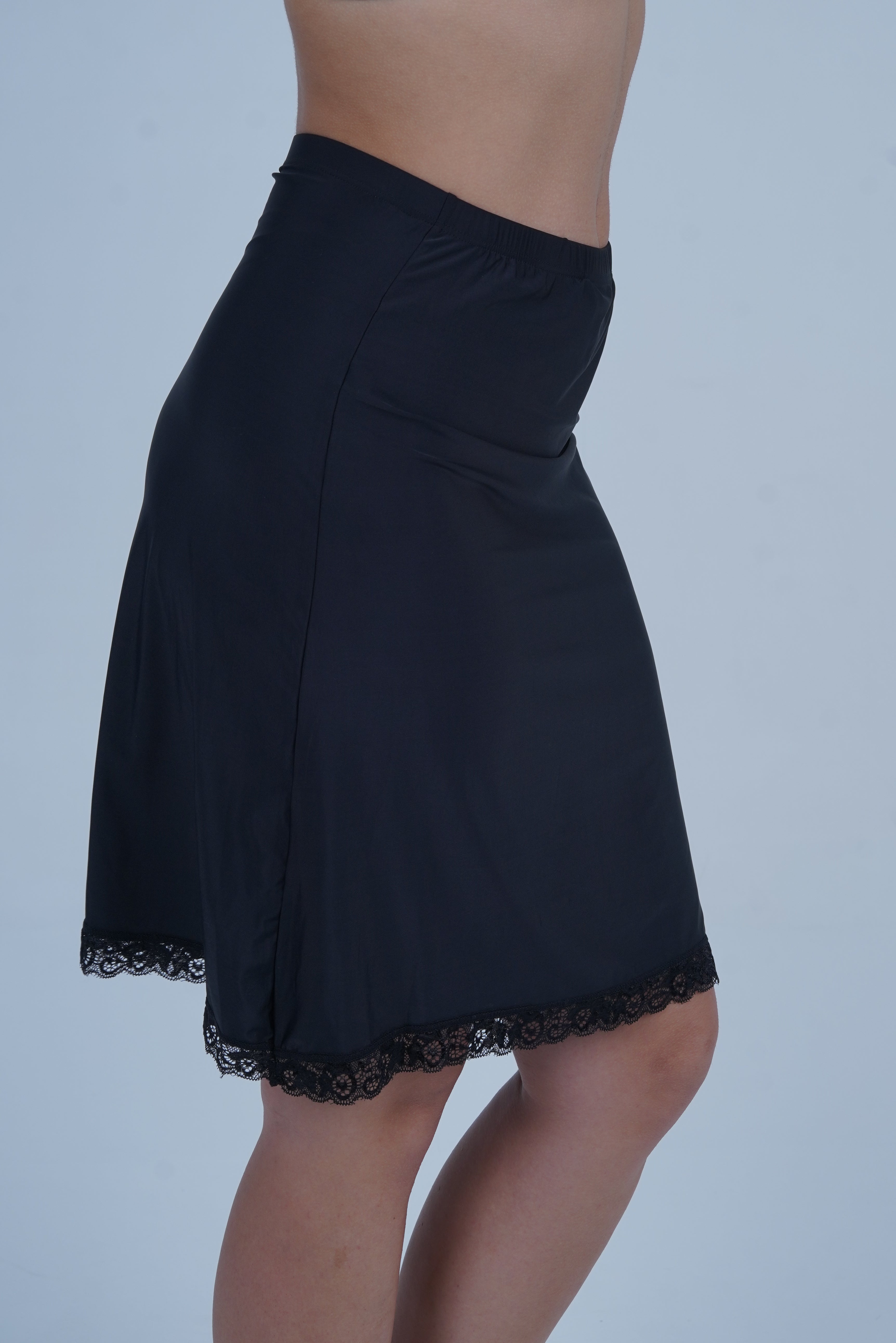 AXTZH Innerwear Piece with Refined Hem Lace and Comfortable Everyday Fit X5014-BLACK-SKP1