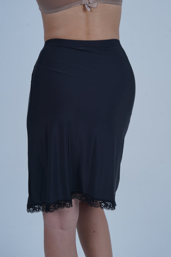 AXTZH Innerwear Piece with Refined Hem Lace and Comfortable Everyday Fit X5014-BLACK-SKP1