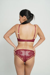 BELLAGIO Chic Sexy Panty for Women with Seamless Comfort and Lace Finishing Touches BP5073-MERLOT