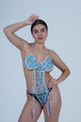 AXTZH Lace Chain Detail Bodysuit NIGHTWEAR X0016-BLUE-BS1P