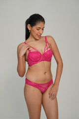 BELLAGIO Strappy Mesh Balconette BRA BB0002-FUCHSIA-DN202