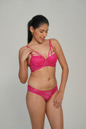 BELLAGIO Strappy Mesh Balconette BRA BB0002-FUCHSIA-DN202