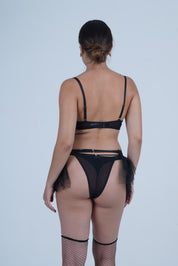 AXTZH Tulle Skirted 3-Piece Bodysuit Set X0133-BLACK-BS2P