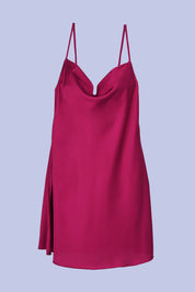 AXTZH Silky Cowl-Neck Nightwear X0502-SCARLET-F1S