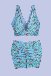 AXTZH Stylish 3-Piece Swimwear Set for Women with Coordinating Top, Shorts, and Breezy Cover-Up X0098-IRSPR-3PS