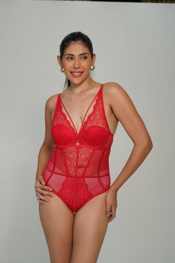 BELLAGIO Timeless Seduction Bodysuit BBS6618-RED-BS1P