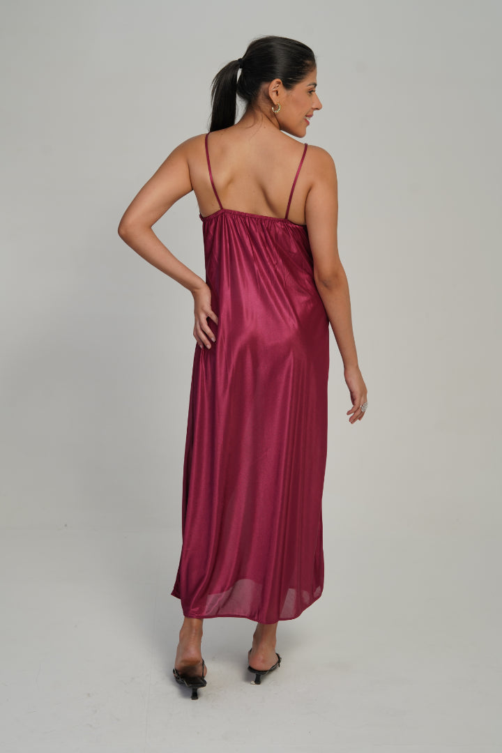 ANGELS Satin Lace Long Nightwear Set FASHION NW AG1814-ONION-F22L