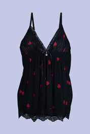 AXTZH NIGHTWEAR Two-piece set with camisole and shorts X8035-BLKPR-A4M