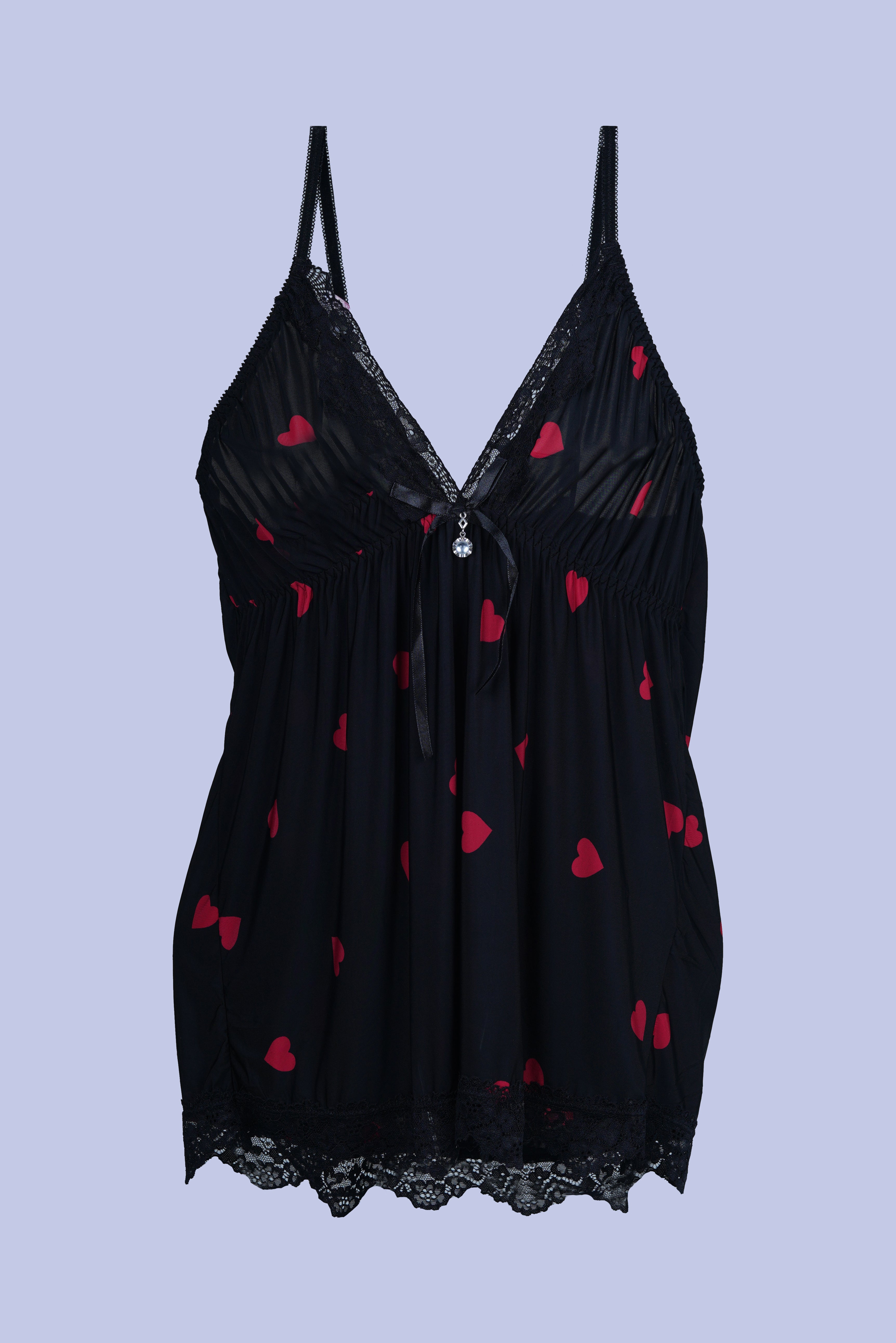 AXTZH NIGHTWEAR Two-piece set with camisole and shorts X8035-BLKPR-A4M