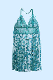 AXTZH Romantic Sheer Lingerie Nightwear for Women with Flowing Silhouette X8249-PINE-F1N