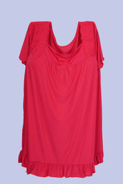 AXTZH NIGHTWEAR 2-piece set: short-sleeve top with matching pajama bottoms X8010-RED-C9M