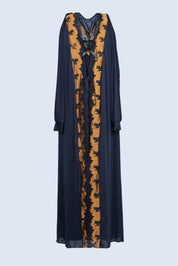 AXTZH Elegant Two-Piece Long Nightwear Set for Women X3220-BLACK-F22M