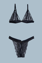 AXTZH Three-Piece Winter Nightwear Ensemble for Women Featuring Robe, Nightdress, and Intimate Inner Layer X2412-BLACK-BIK3PM