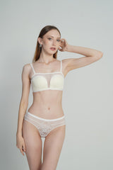 BELLAGIO Sheer Lace Padded Balconette BRA BB5064-WHITE-CN212