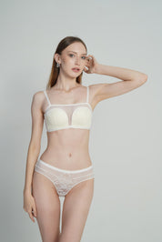 BELLAGIO Sheer Lace Padded Balconette BRA BB5064-WHITE-CN212