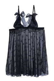 AXTZH Delicate Sheer Nightwear with Feminine Bows and Alluring Design for Women X9004-BLACK-SF1N
