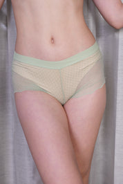 AXTZH Women’s Sexy Mid-Rise Brief with Soft Fabric and Delicate Scalloped Edges XPTYFNE6524IO-TGREEN
